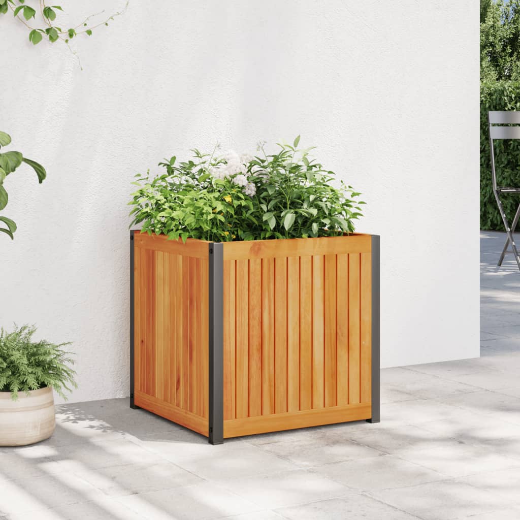 Jardinière Vidaxx 45x45x44 cm bois d'acacia massif et acier