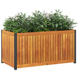 Vidaxl plantenbak 85x45x44 cm massief acaciahout en staal