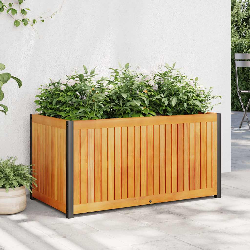 Jardinière Vidaxx 85x45x44 cm bois d'acacia massif et acier
