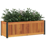 Jardinière Vidaxx 80x30x27,5 cm bois d'acacia massif et acier