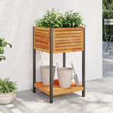 Jardinière Vidaxx avec étagère 45x45x80 cm bois d'acacia massif et acier