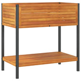 Jardinière Vidaxx avec étagère 80x45x80 cm bois d'acacia massif et acier