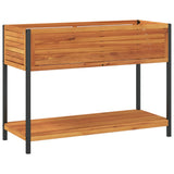Jardinière Vidaxx avec étagère 110x45x80 cm bois d'acacia massif et acier