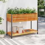 Jardinière Vidaxx avec étagère 110x45x80 cm bois d'acacia massif et acier