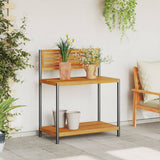 Vidaxxl table de travail de jardin 90x50x110 cm bois d'acacia massif et acier