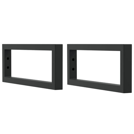 VidaXL supports muraux pour évier 2 pcs rectangulaire en acier noir