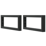 VidaXL supports muraux pour évier 2 pcs rectangulaire en acier noir