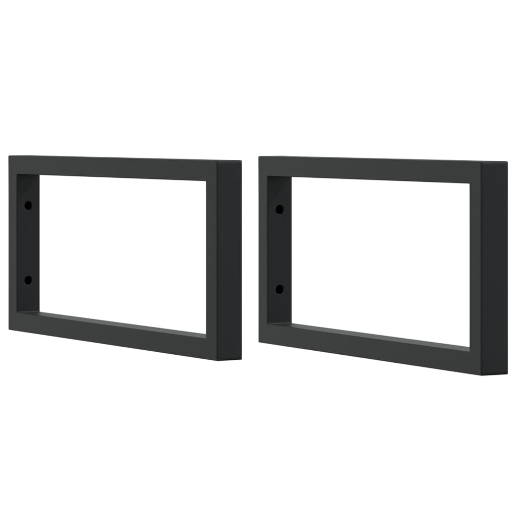 VidaXL supports muraux pour évier 2 pcs rectangulaire en acier noir