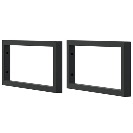 VidaXL supports muraux pour évier 2 pcs rectangulaire en acier noir