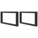 VidaXL supports muraux pour évier 2 pcs rectangulaire en acier noir