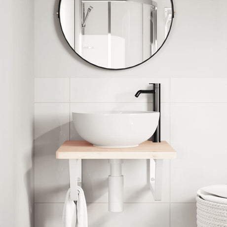 Vidaxx supports muraux pour évier 2 pcs trapèze acier blanc