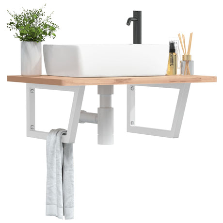 Vidaxx supports muraux pour évier 2 pcs trapèze acier blanc