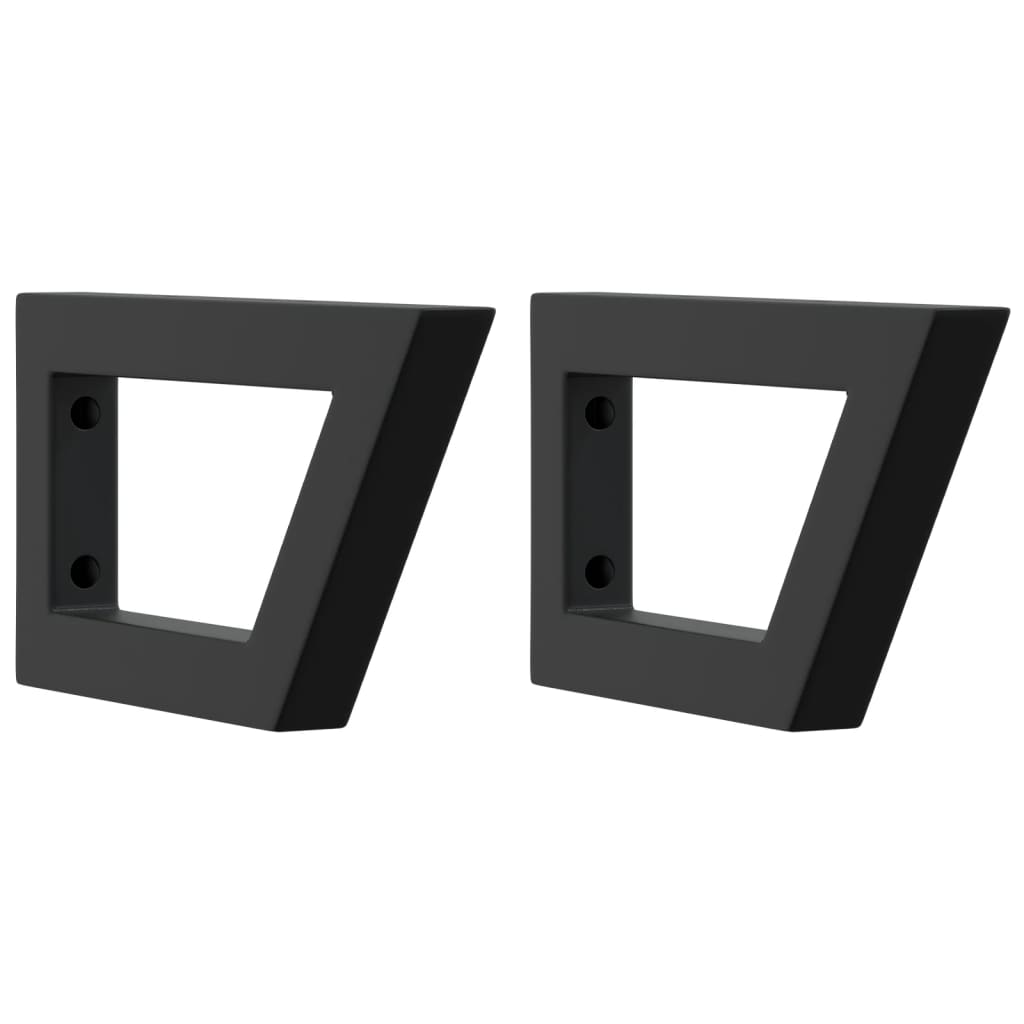 VidaXL Supports muraux pour évier 2 pcs acier trapézoïdal noir
