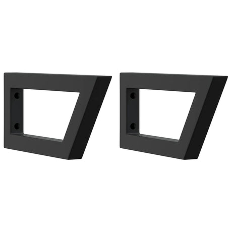 VidaXL Supports muraux pour évier 2 pcs acier trapézoïdal noir