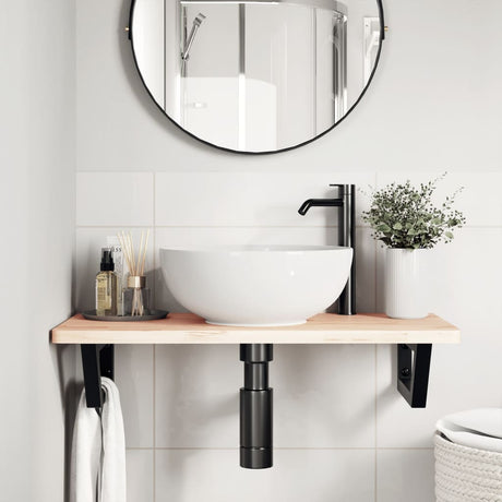 VidaXL Supports muraux pour évier 2 pcs acier trapézoïdal noir