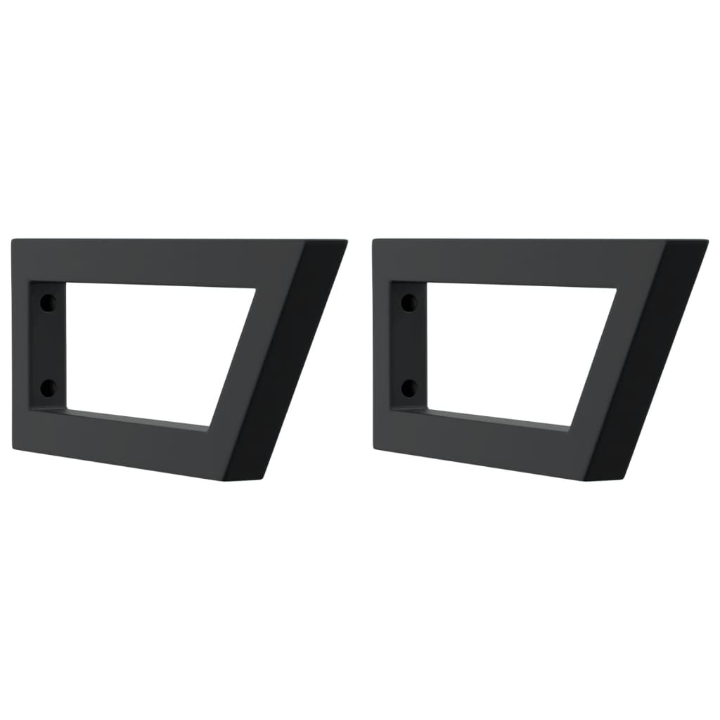 VidaXL Supports muraux pour évier 2 pcs acier trapézoïdal noir