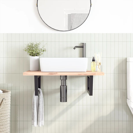 VidaXL Supports muraux pour évier 2 pcs acier trapézoïdal noir