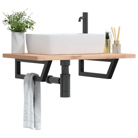 VidaXL Supports muraux pour évier 2 pcs acier trapézoïdal noir