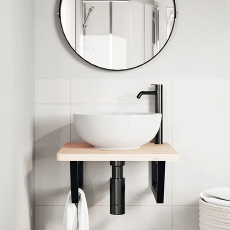 Vidaxx supports muraux pour évier 2 pcs trapèze acier noir