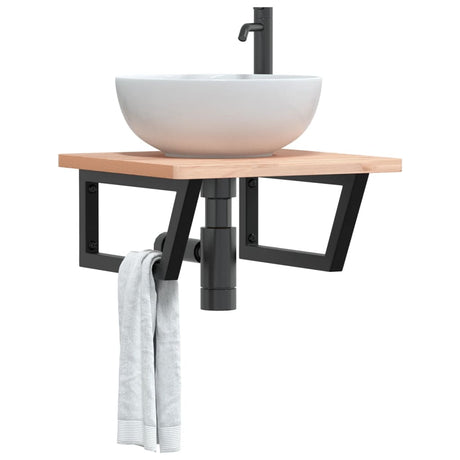 Vidaxx supports muraux pour évier 2 pcs trapèze acier noir
