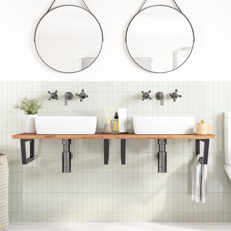 Vidaxx supports muraux pour évier 2 pcs trapèze acier noir