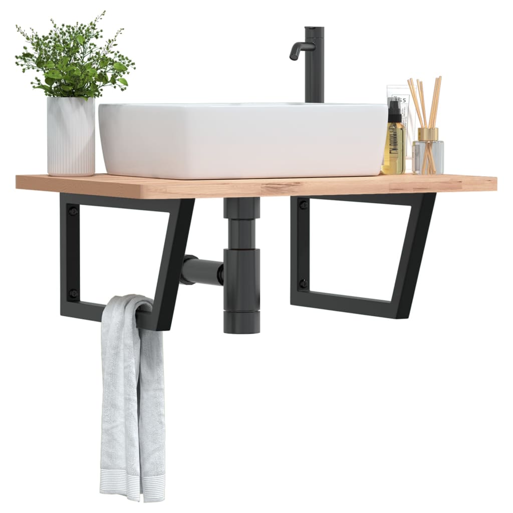 Vidaxx supports muraux pour évier 2 pcs trapèze acier noir
