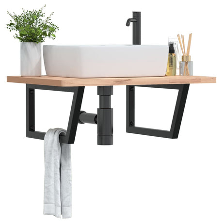 Vidaxx supports muraux pour évier 2 pcs trapèze acier noir