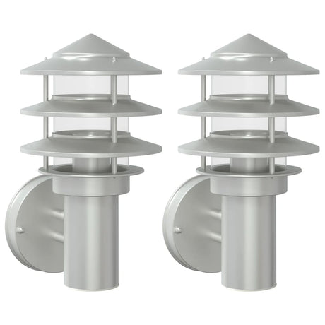 Vidaxx appliques d'extérieur 2 pcs acier inoxydable couleur argent