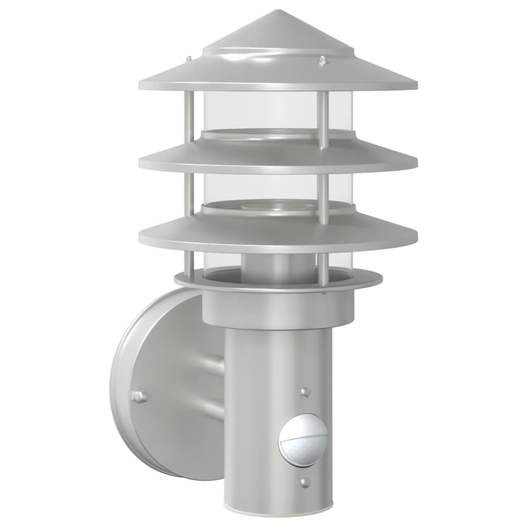 VidaXL applique d'extérieur avec capteur acier inoxydable couleur argent