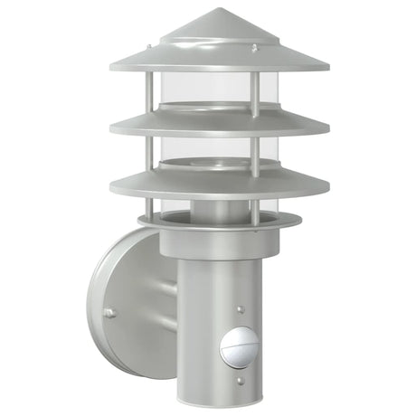 VidaXL applique d'extérieur avec capteur acier inoxydable couleur argent