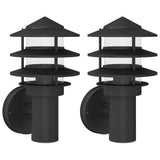 Vidaxx appliques d'extérieur 2 pcs acier inoxydable noir