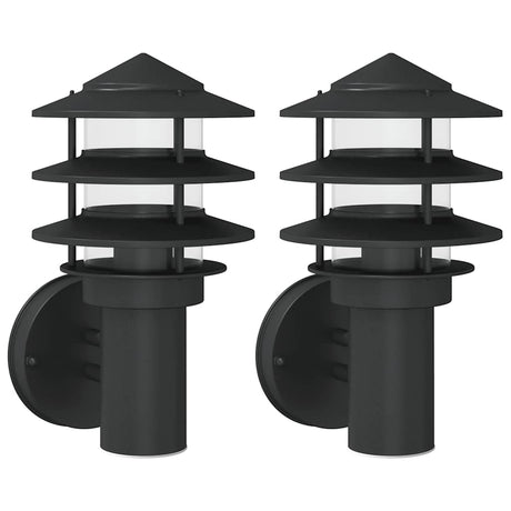 Vidaxx appliques d'extérieur 2 pcs acier inoxydable noir