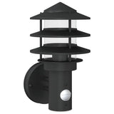 VidaXL applique d'extérieur avec capteur acier inoxydable noir