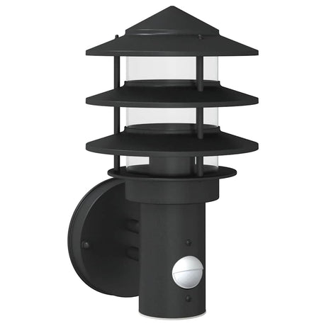VidaXL applique d'extérieur avec capteur acier inoxydable noir