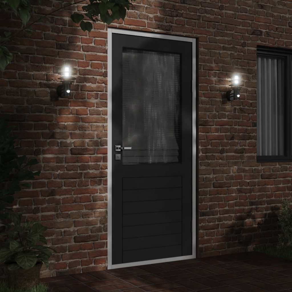Vidaxx appliques d'extérieur 2 pcs avec capteurs acier inoxydable noir