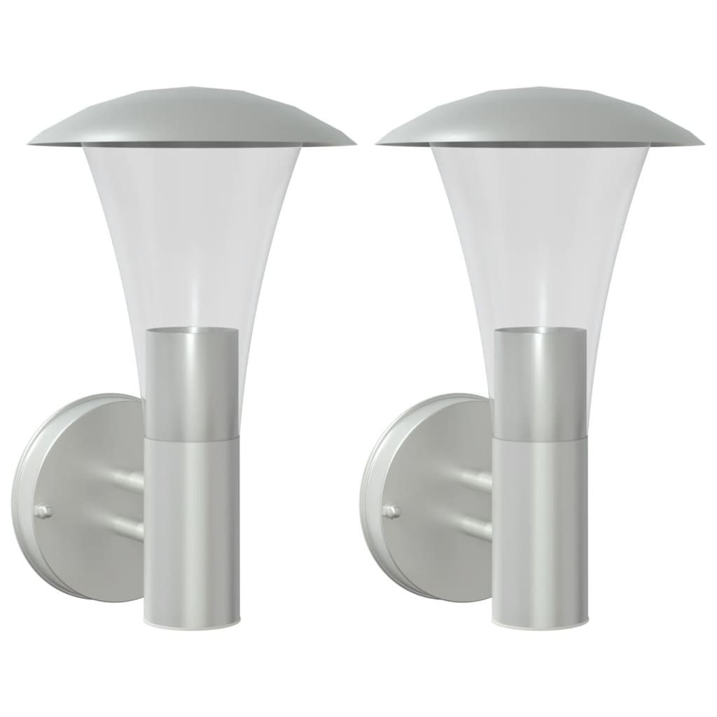 Vidaxx appliques d'extérieur 2 pcs acier inoxydable couleur argent