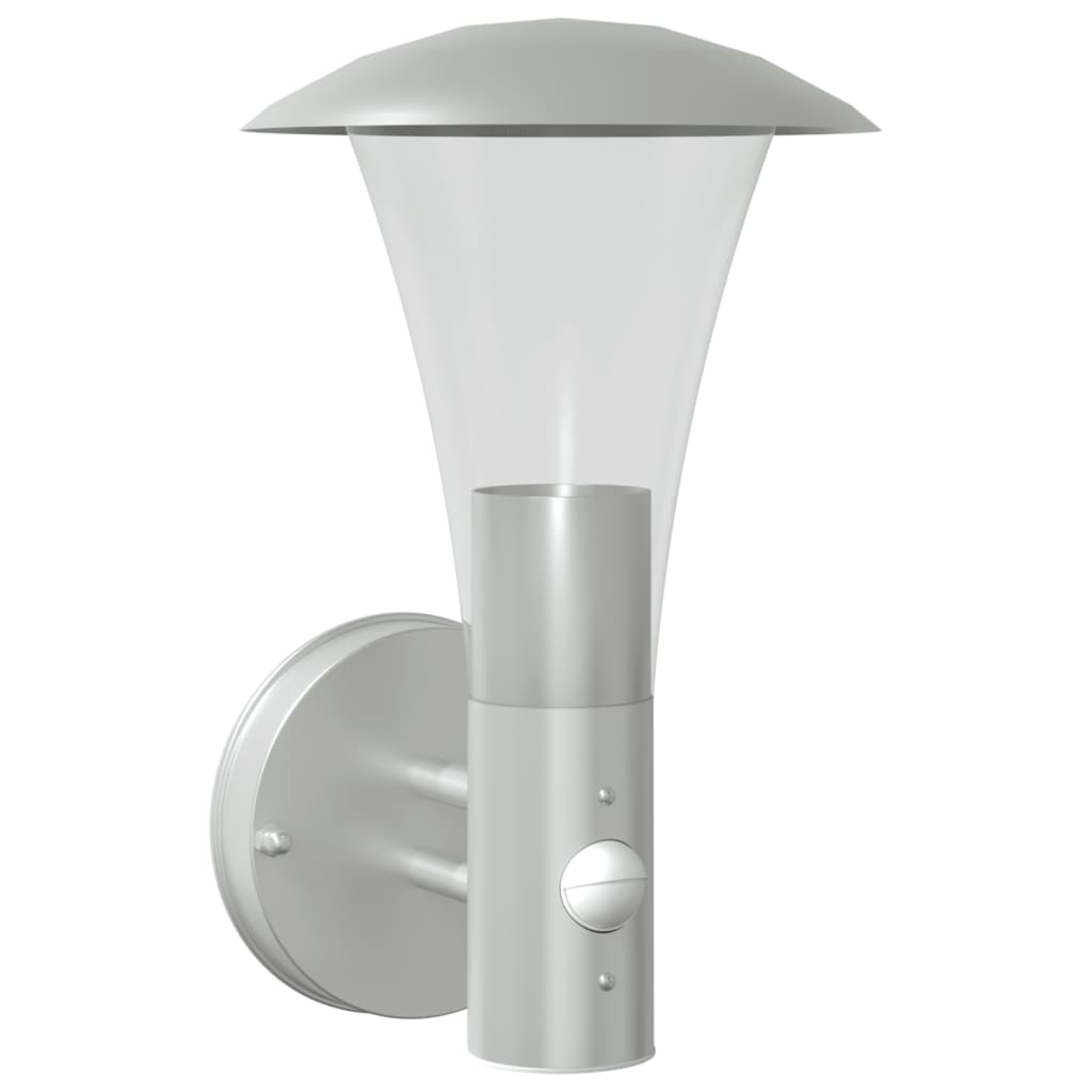 VidaXL applique d'extérieur avec capteur acier inoxydable couleur argent