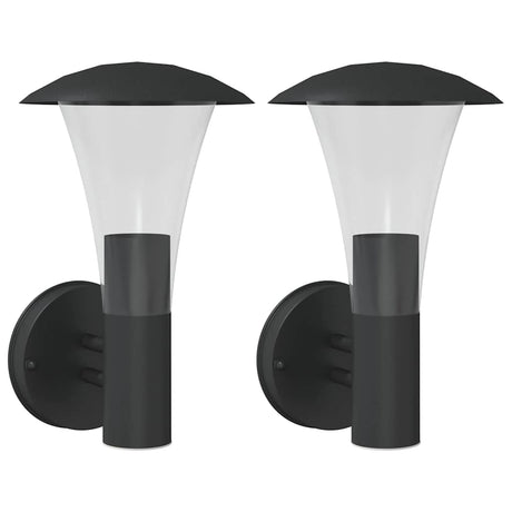 Vidaxx appliques d'extérieur 2 pcs acier inoxydable noir