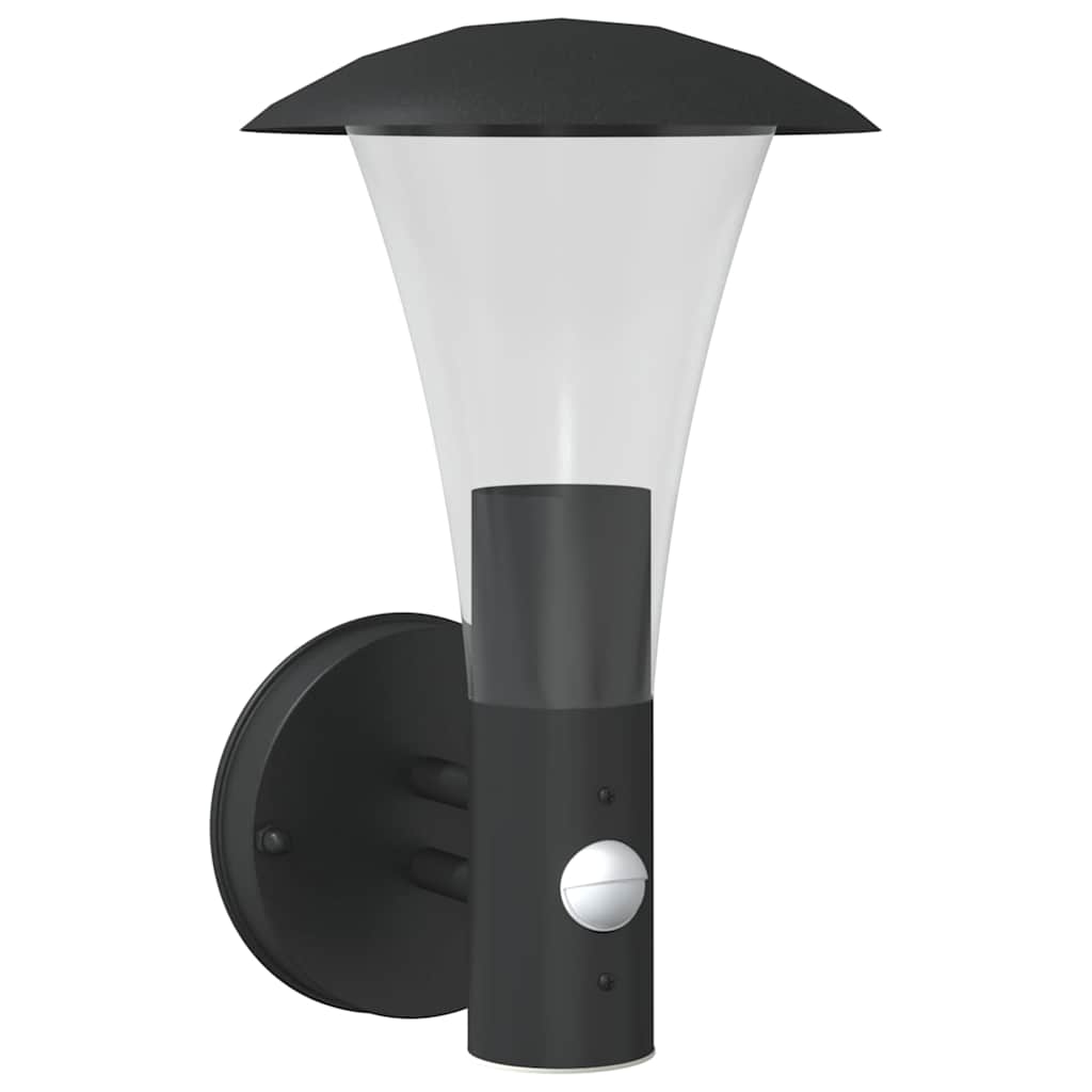 VidaXL applique d'extérieur avec capteur acier inoxydable noir