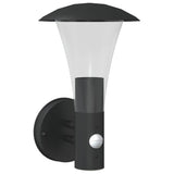 VidaXL applique d'extérieur avec capteur acier inoxydable noir