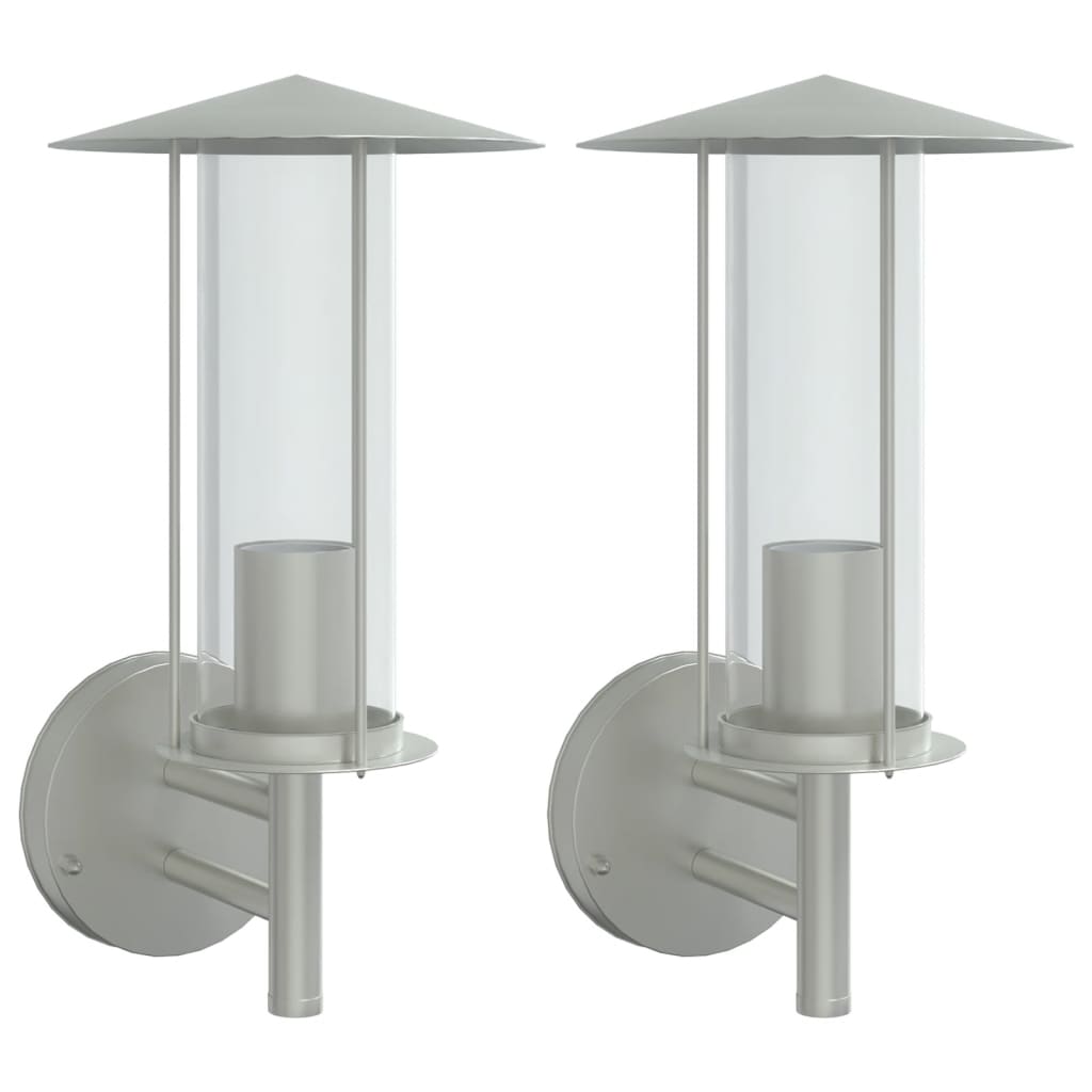 Vidaxx appliques d'extérieur 2 pcs acier inoxydable couleur argent