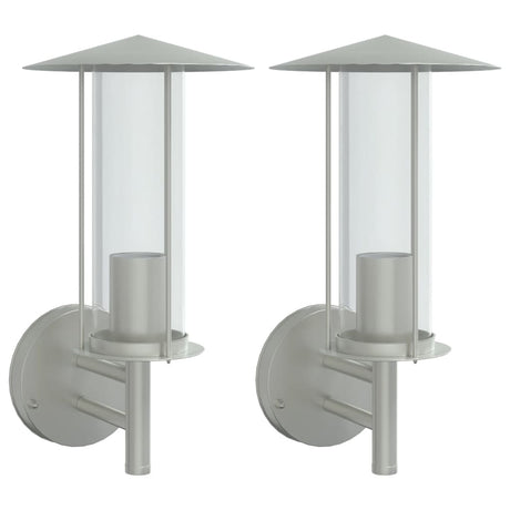 Vidaxx appliques d'extérieur 2 pcs acier inoxydable couleur argent