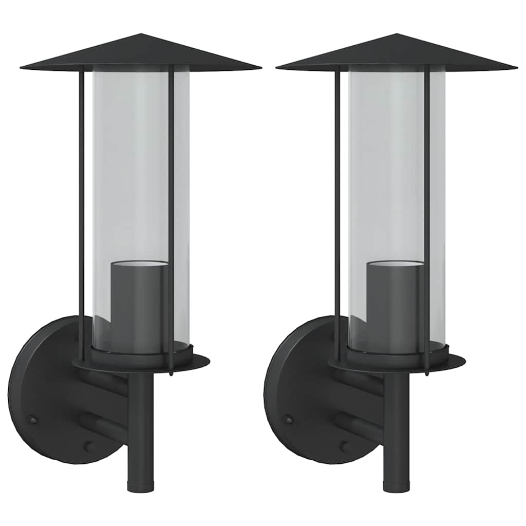 Vidaxx appliques d'extérieur 2 pcs acier inoxydable noir