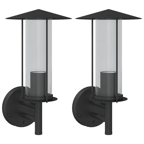 Vidaxx appliques d'extérieur 2 pcs acier inoxydable noir