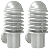 Vidaxx appliques d'extérieur 2 pcs acier inoxydable couleur argent