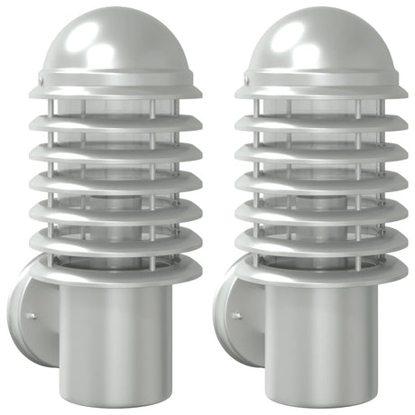 Vidaxx appliques d'extérieur 2 pcs acier inoxydable couleur argent