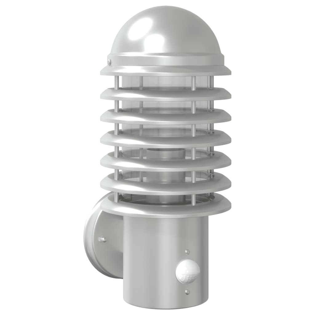 VidaXL applique d'extérieur avec capteur acier inoxydable couleur argent