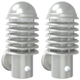 Vidaxx appliques d'extérieur 2 pcs avec capteurs acier inoxydable couleur argent