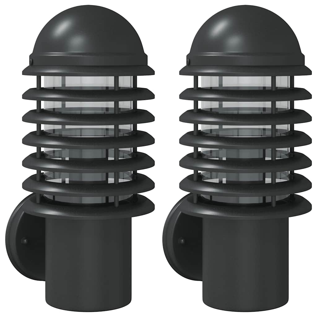 Vidaxx appliques d'extérieur 2 pcs acier inoxydable noir
