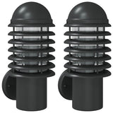 Vidaxx appliques d'extérieur 2 pcs acier inoxydable noir
